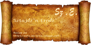Sztoján Ernő névjegykártya
