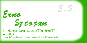 erno sztojan business card